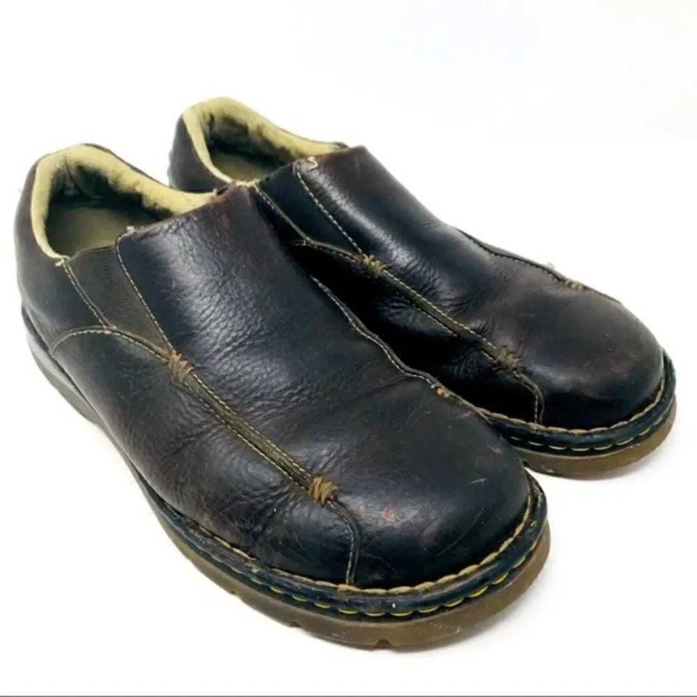 Dr Martens vintage brown leather slide on loafers 11 M